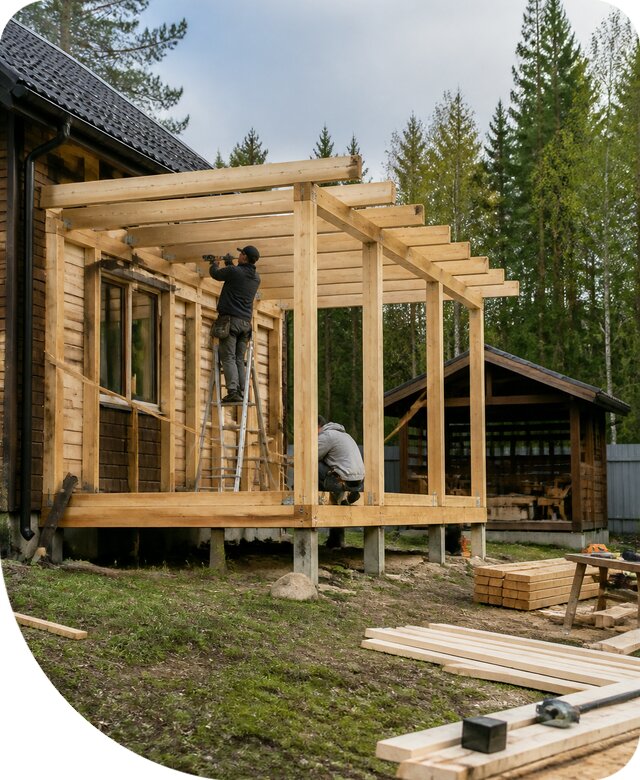 Строительство пристроек и построек на участке в Северске